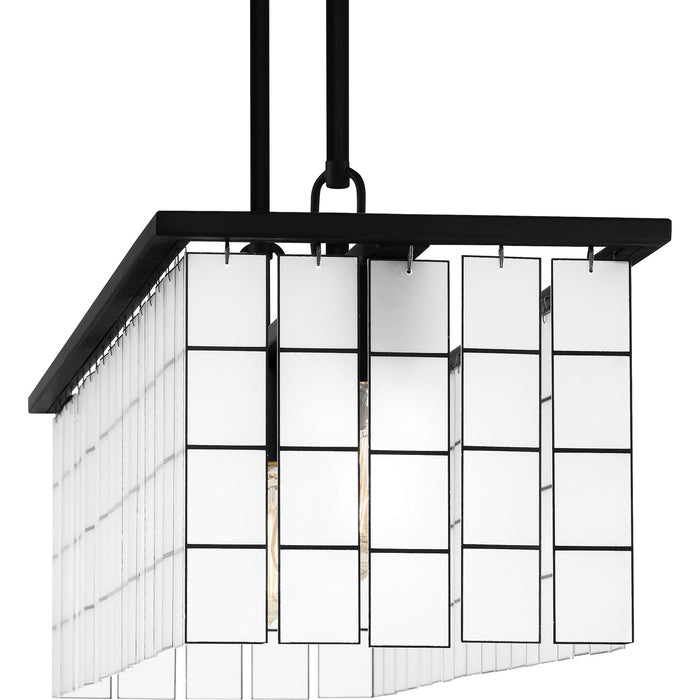Quoizel SGL434MBK Four Light Island Chandelier, Matte Black
