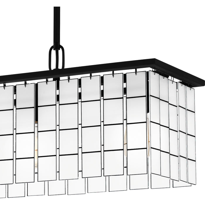 Quoizel SGL434MBK Four Light Island Chandelier, Matte Black