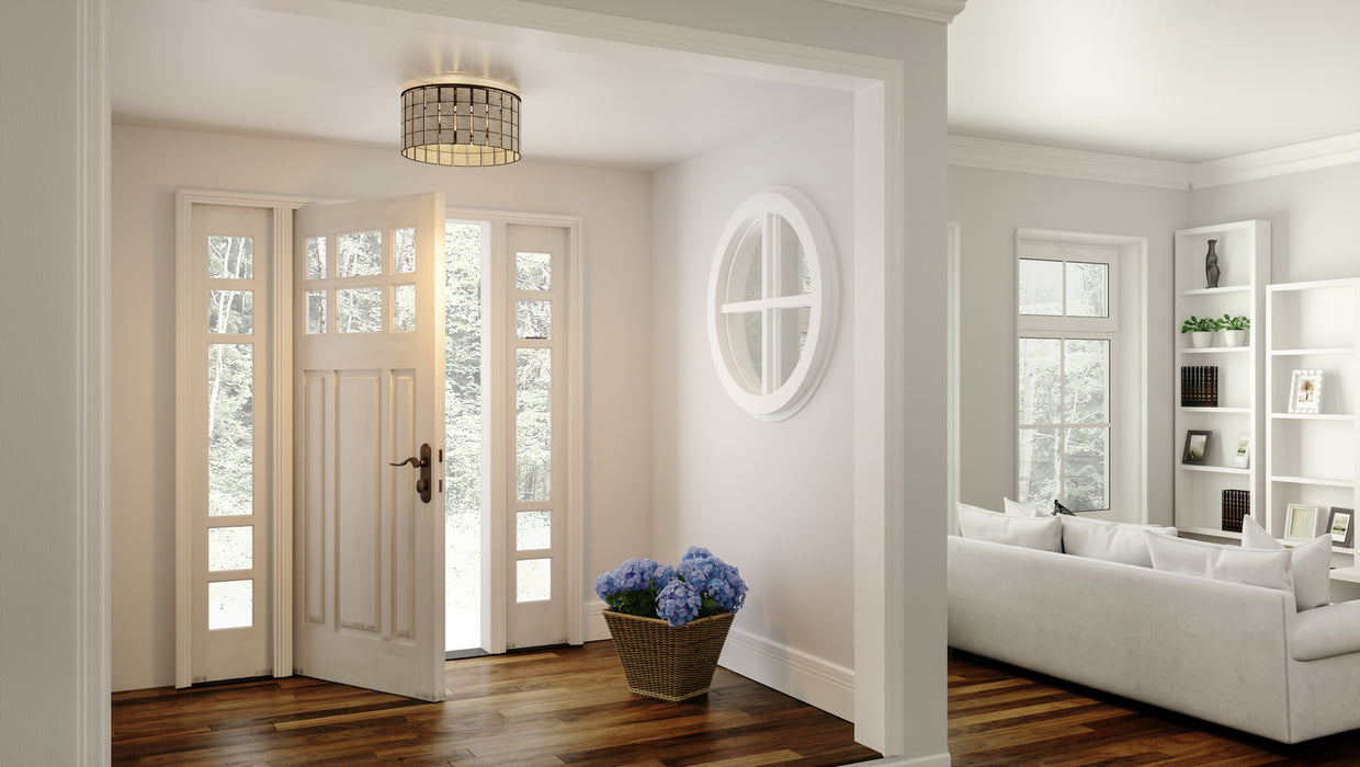 Quoizel SGLM1714MBK Three Light Semi Flush Mount, Matte Black