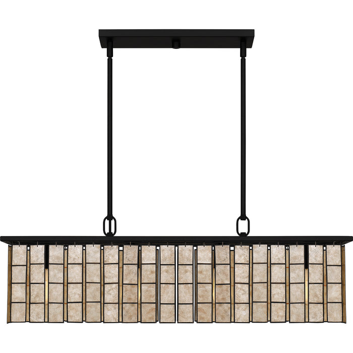 Quoizel SGLM434MBK Four Light Island Chandelier, Matte Black