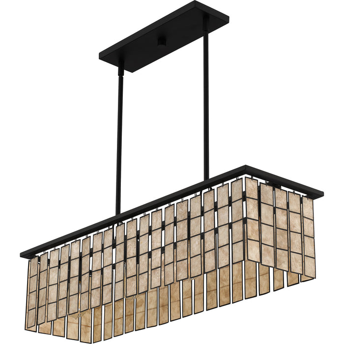 Quoizel SGLM434MBK Four Light Island Chandelier, Matte Black