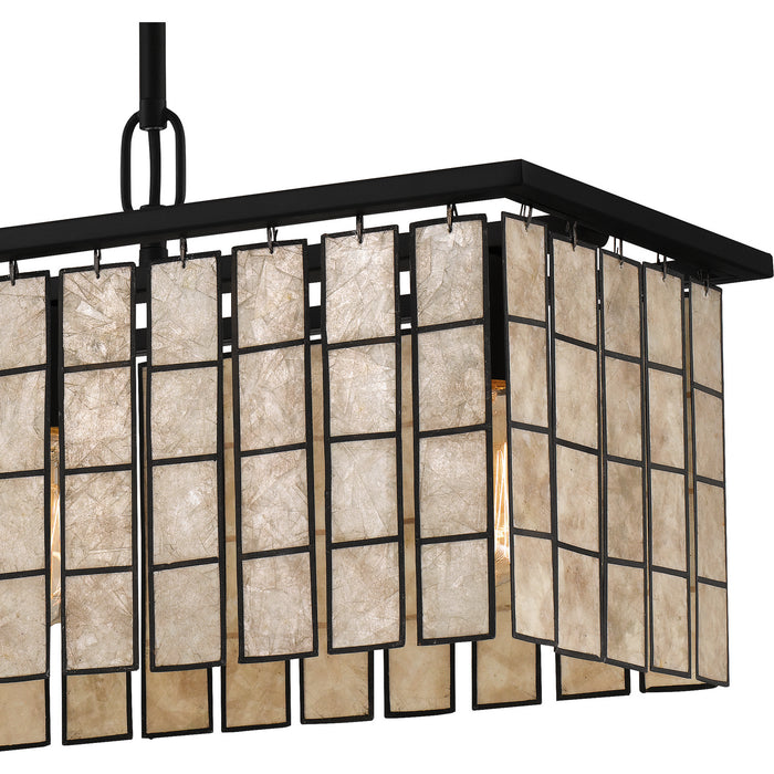 Quoizel SGLM434MBK Four Light Island Chandelier, Matte Black