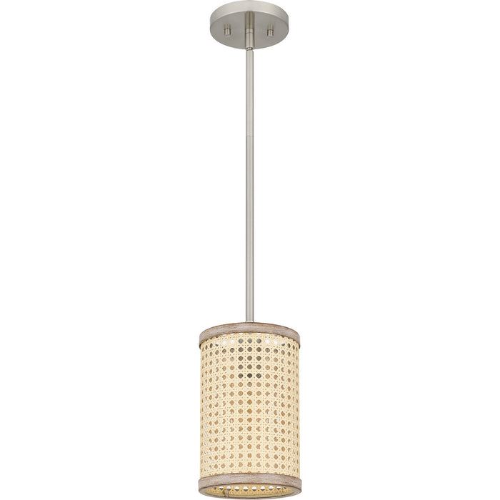 Quoizel SYA1506BN One Light Mini Pendant, Brushed Nickel