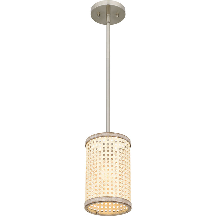 Quoizel SYA1506BN One Light Mini Pendant, Brushed Nickel