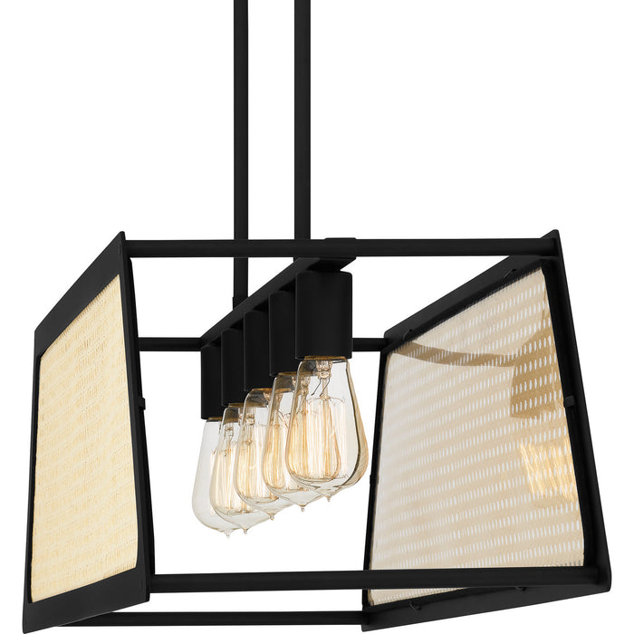 Quoizel SYA536MBK Five Light Island Chandelier, Matte Black