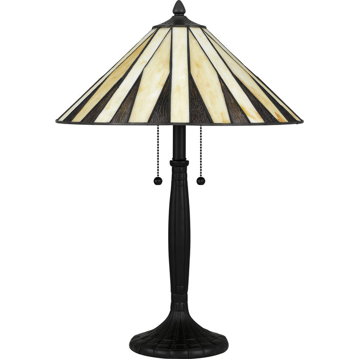 Quoizel TF5617MBK Two Light Table Lamp, Matte Black