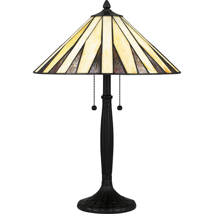 Quoizel TF5617MBK Two Light Table Lamp, Matte Black