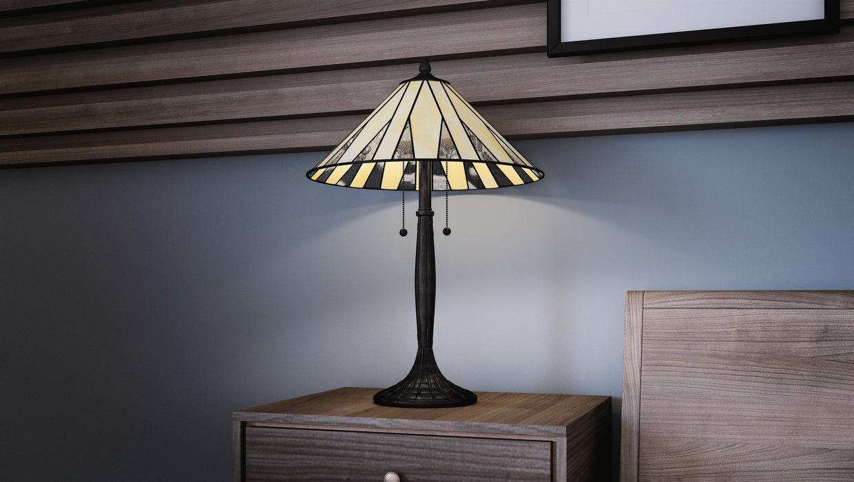 Quoizel TF5617MBK Two Light Table Lamp, Matte Black