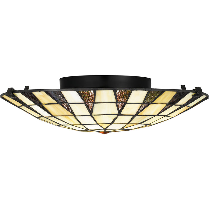 Quoizel TF5618MBK Two Light Flush Mount, Matte Black