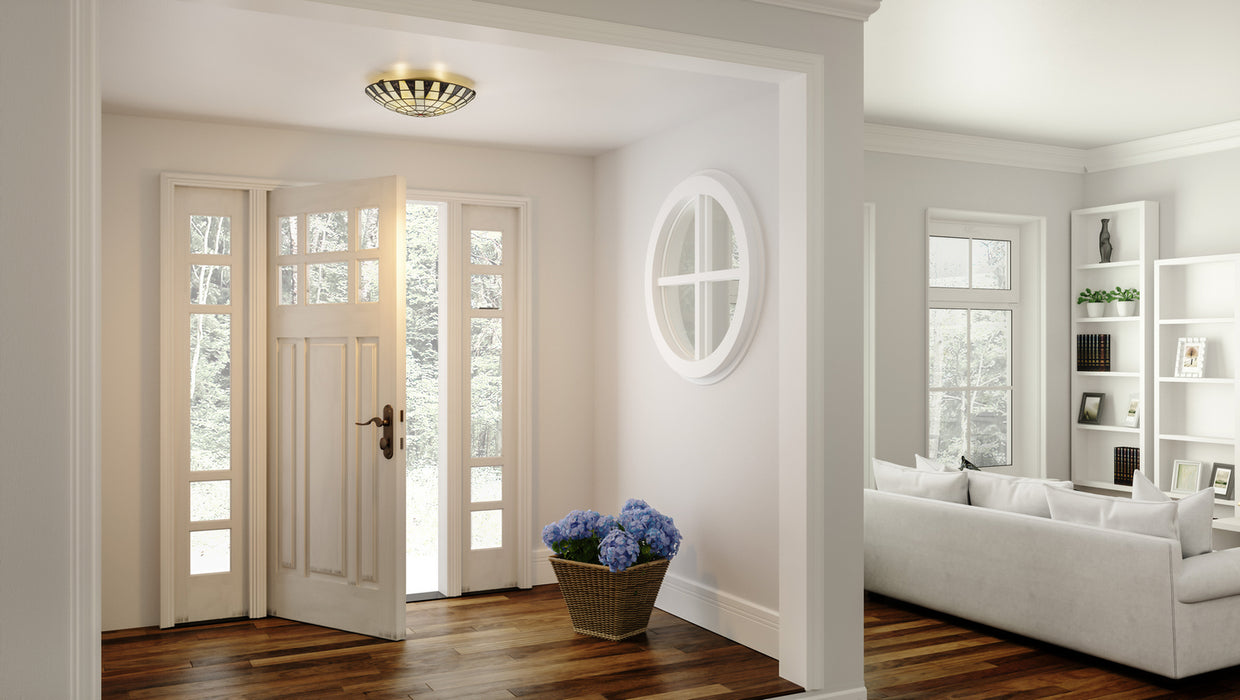 Quoizel TF5618MBK Two Light Flush Mount, Matte Black