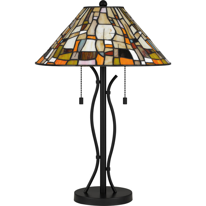 Quoizel TF5619MBK Two Light Table Lamp, Matte Black