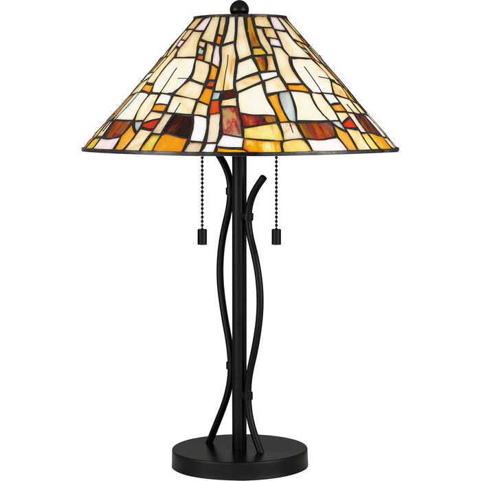 Quoizel TF5619MBK Two Light Table Lamp, Matte Black