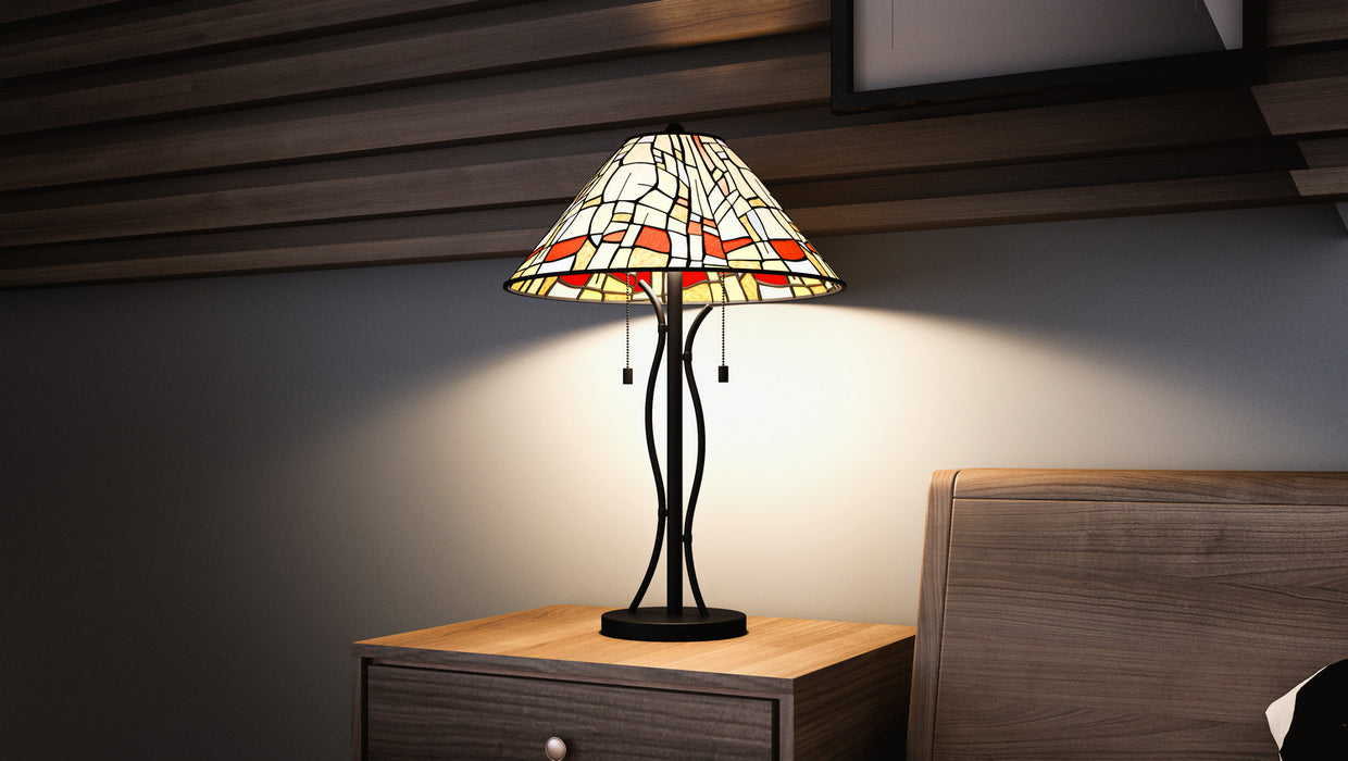 Quoizel TF5619MBK Two Light Table Lamp, Matte Black