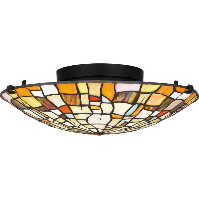 Quoizel TF5620MBK Two Light Flush Mount, Matte Black