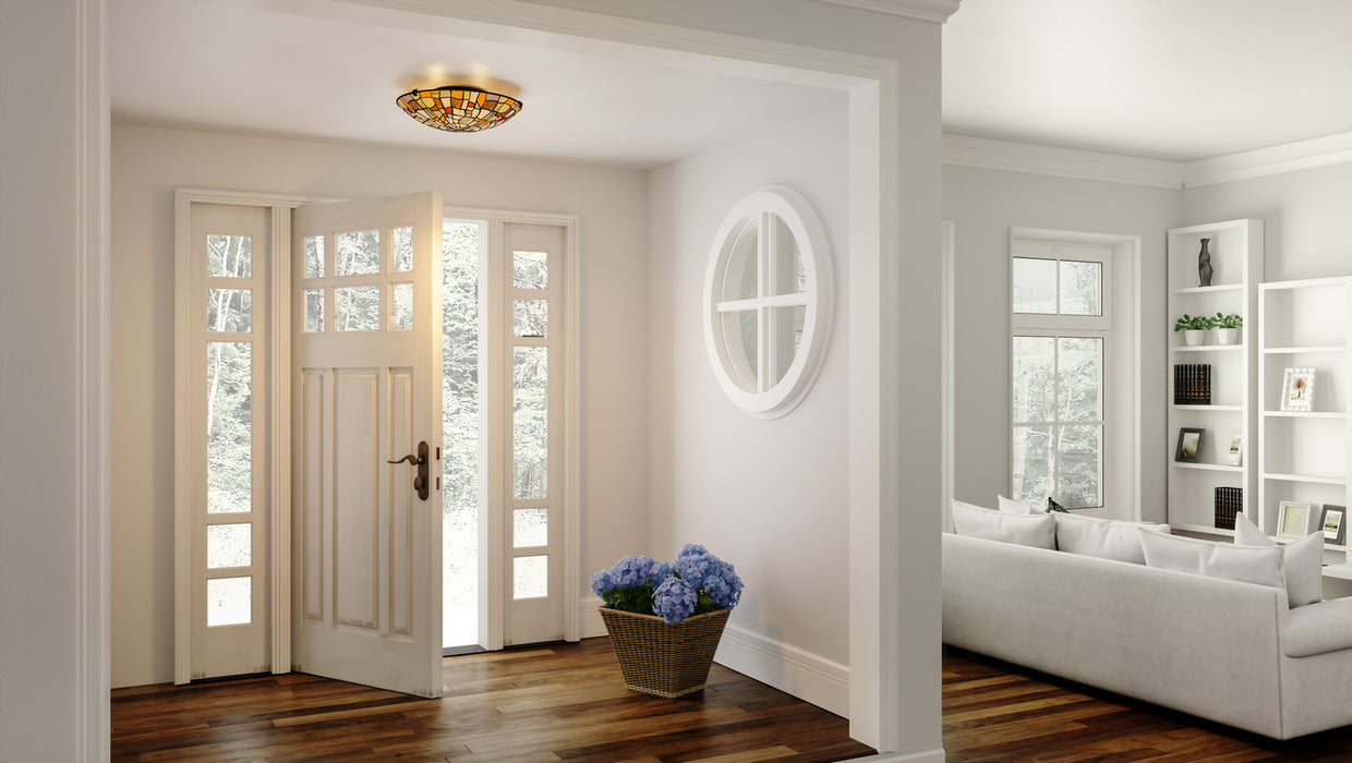 Quoizel TF5620MBK Two Light Flush Mount, Matte Black