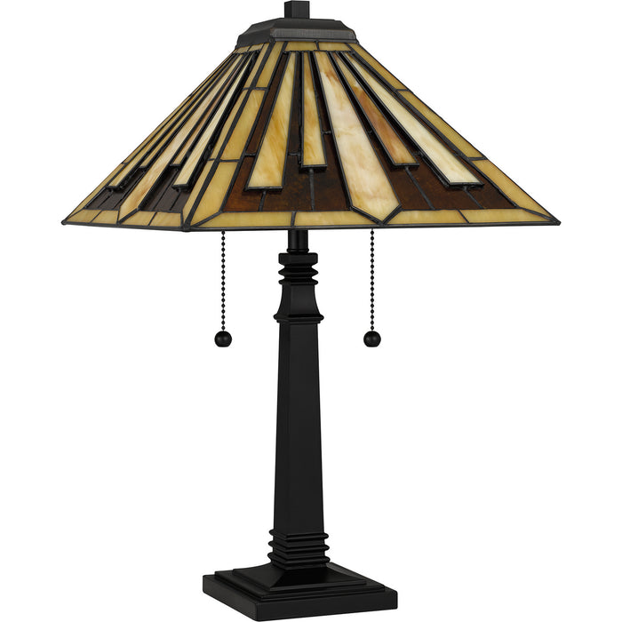 Quoizel TF5621MBK Two Light Table Lamp, Matte Black