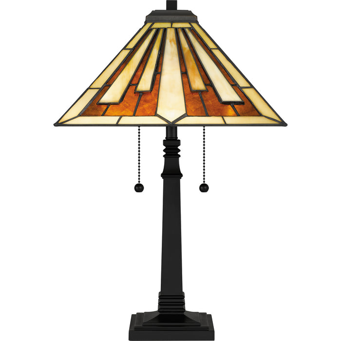 Quoizel TF5621MBK Two Light Table Lamp, Matte Black