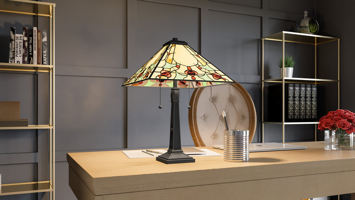 Quoizel TF5623MBK Two Light Table Lamp, Matte Black