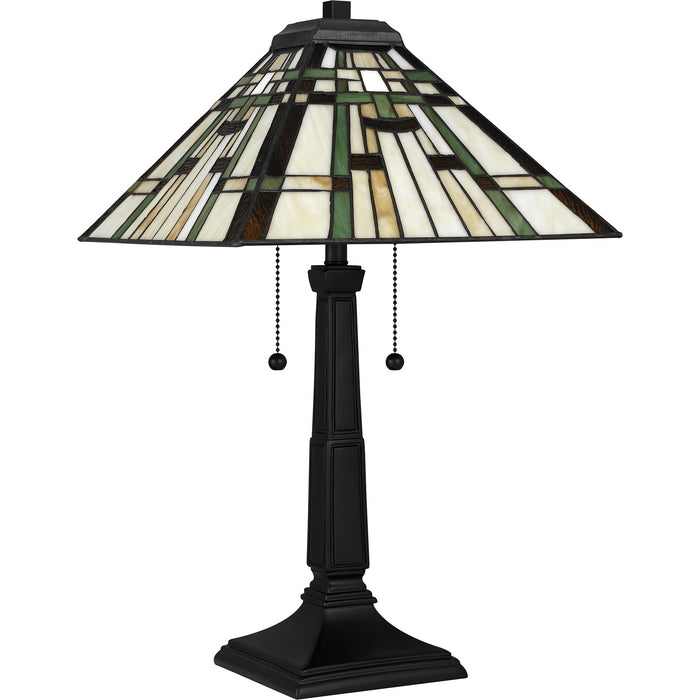 Quoizel TF5625MBK Two Light Table Lamp, Matte Black