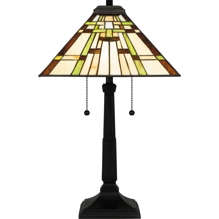 Quoizel TF5625MBK Two Light Table Lamp, Matte Black