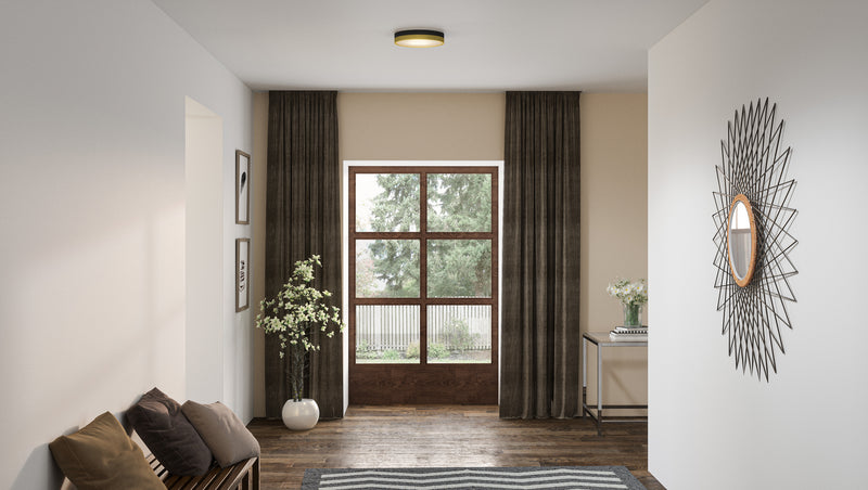 Quoizel WLN1611MBKG LED Flush Mount, Matte Black Gold