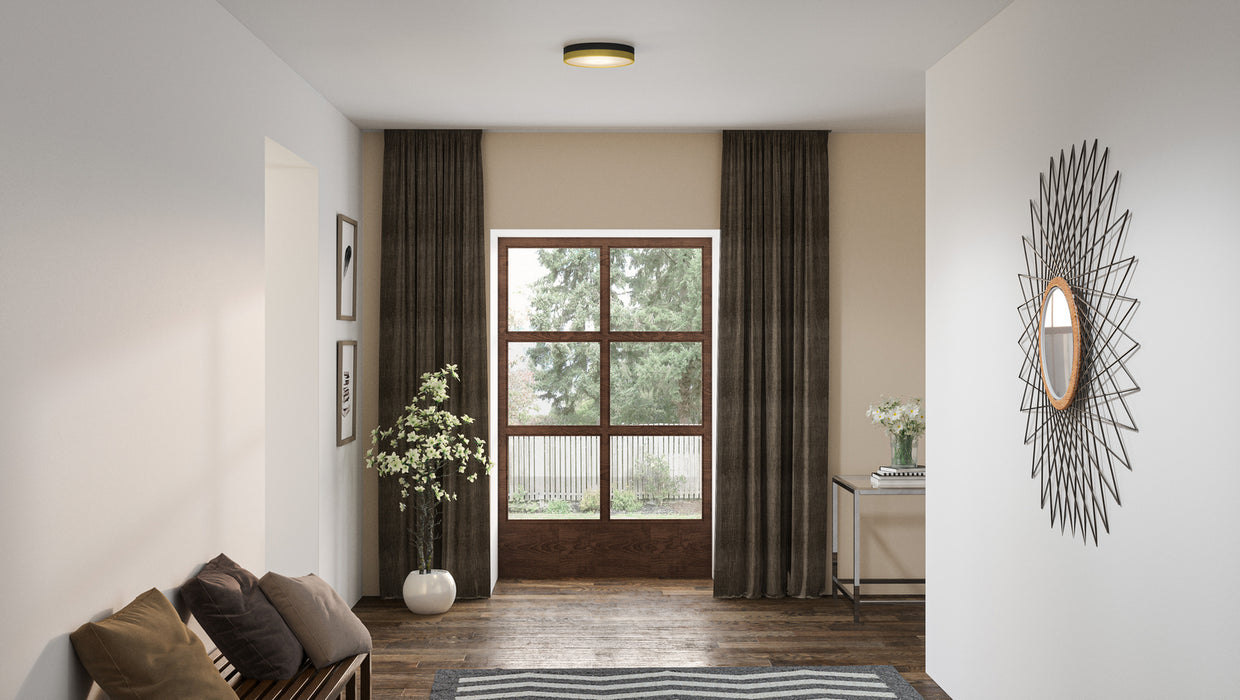 Quoizel WLN1611MBKG LED Flush Mount, Matte Black Gold