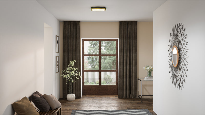 Quoizel WLN1615MBKG LED Flush Mount, Matte Black Gold