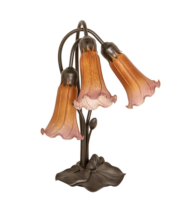 Meyda Tiffany 129165 Three Light Table Lamp, Mahogany Bronze