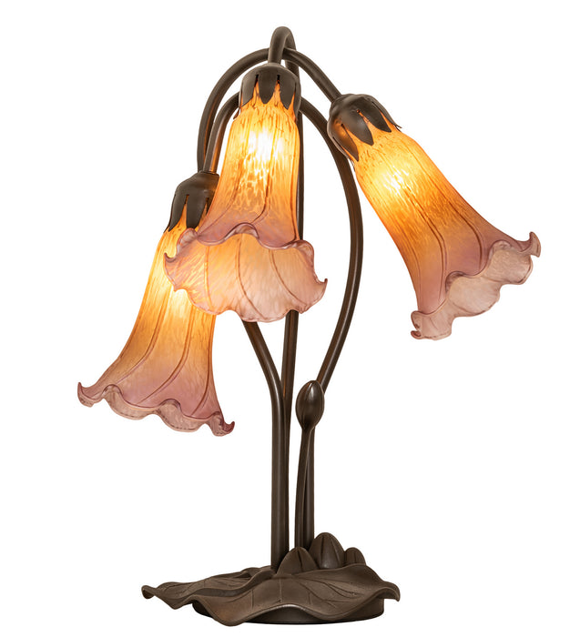 Meyda Tiffany 129165 Three Light Table Lamp, Mahogany Bronze