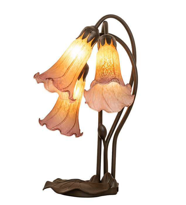Meyda Tiffany 129165 Three Light Table Lamp, Mahogany Bronze