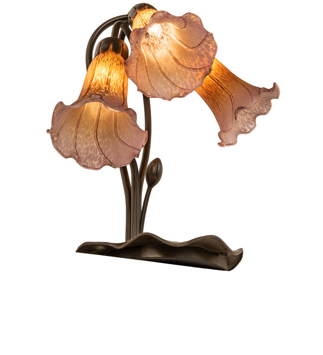 Meyda Tiffany 129165 Three Light Table Lamp, Mahogany Bronze