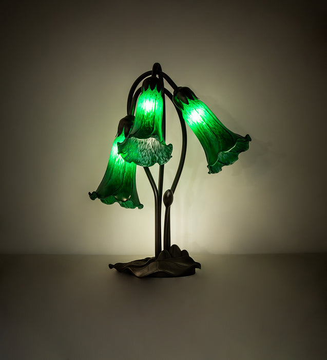 Meyda Tiffany 136434 Three Light Table Lamp, Mahogany Bronze