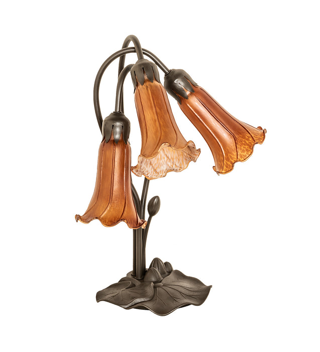 Meyda Tiffany 136435 Three Light Table Lamp, Mahogany Bronze