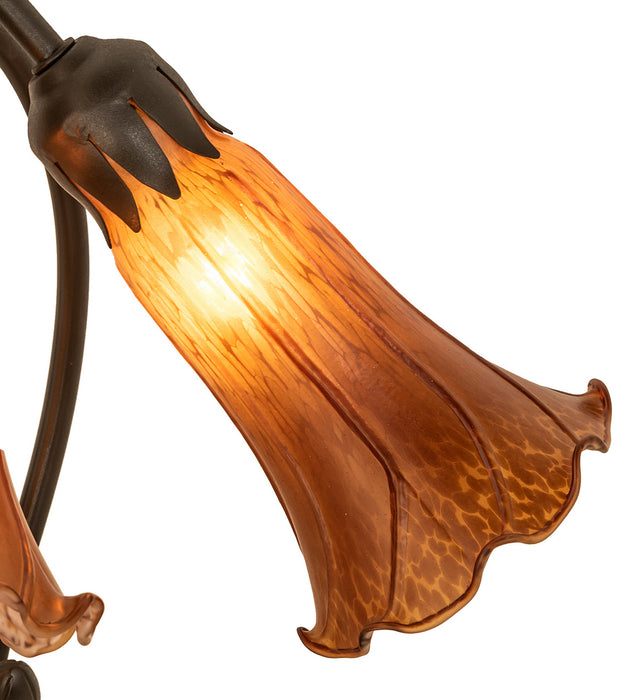 Meyda Tiffany 136435 Three Light Table Lamp, Mahogany Bronze