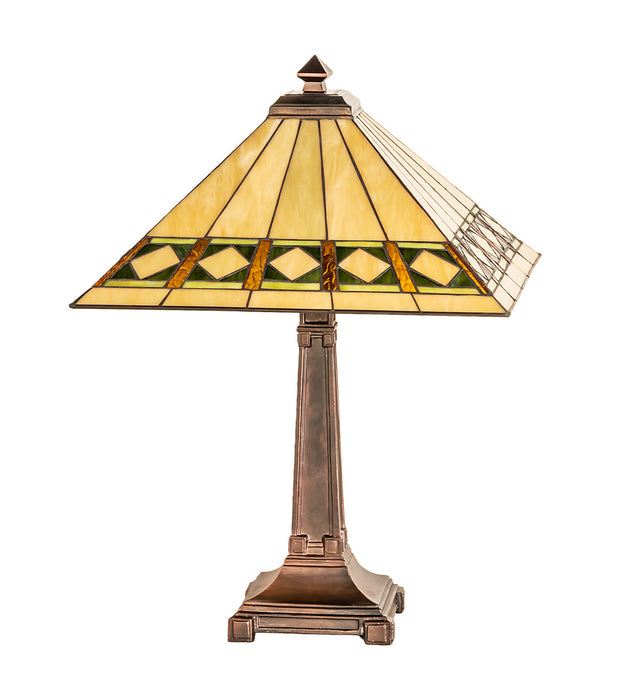 Meyda Tiffany 17382 Two Light Table Lamp, Mahogany Bronze