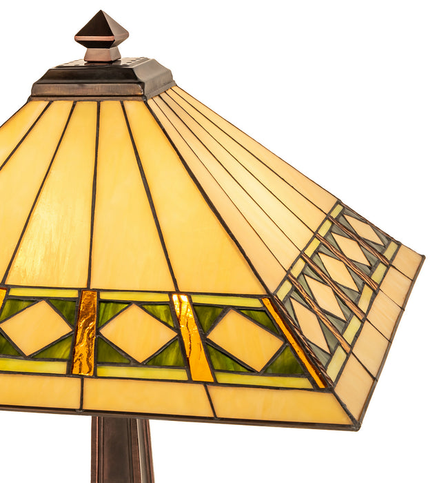 Meyda Tiffany 17382 Two Light Table Lamp, Mahogany Bronze