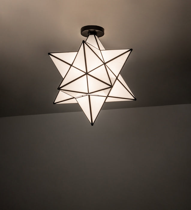 Meyda Tiffany 239498 One Light Flushmount, Craftsman Brown