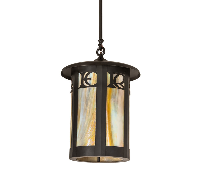Meyda Tiffany 241949 One Light Pendant, Craftsman Brown On Brass