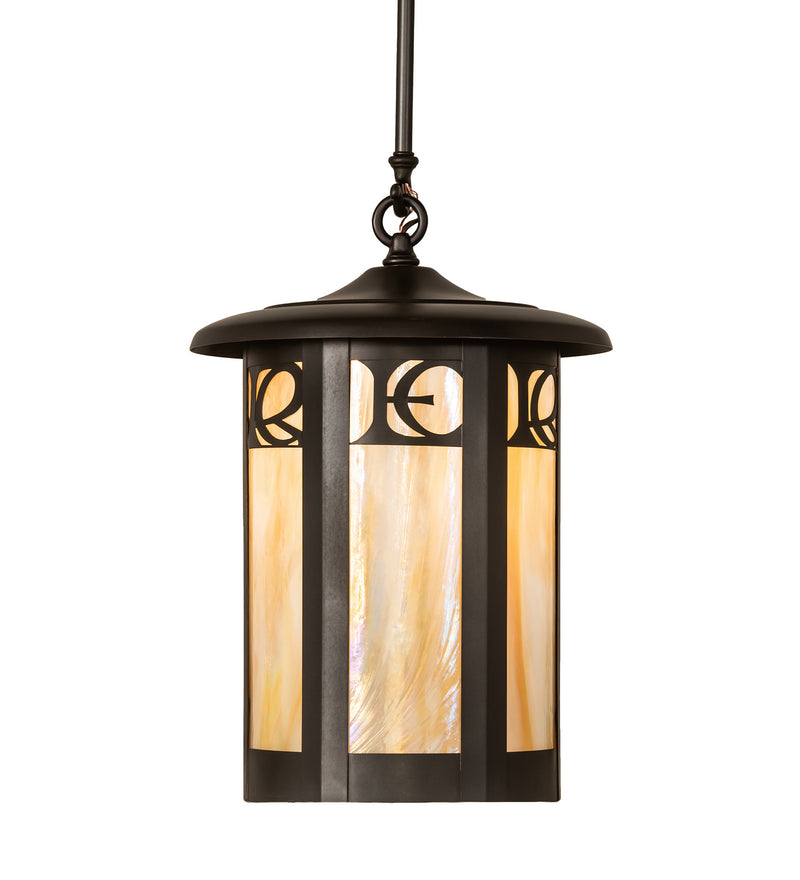 Meyda Tiffany 241949 One Light Pendant, Craftsman Brown On Brass