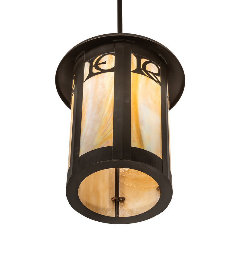 Meyda Tiffany 241949 One Light Pendant, Craftsman Brown On Brass