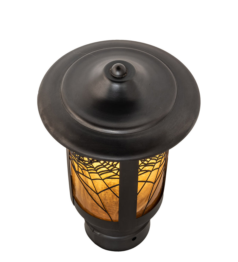 Meyda Tiffany 247483 One Light Post Mount, Craftsman Brown On Brass