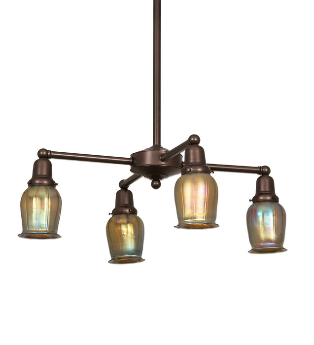 Meyda Tiffany 249314 Four Light Chandelier, Mahogany Bronze