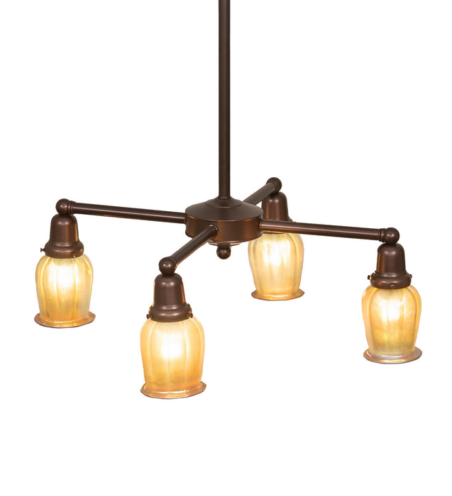 Meyda Tiffany 249314 Four Light Chandelier, Mahogany Bronze