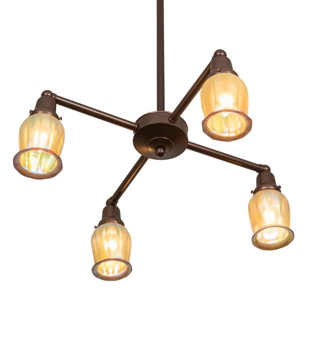 Meyda Tiffany 249314 Four Light Chandelier, Mahogany Bronze