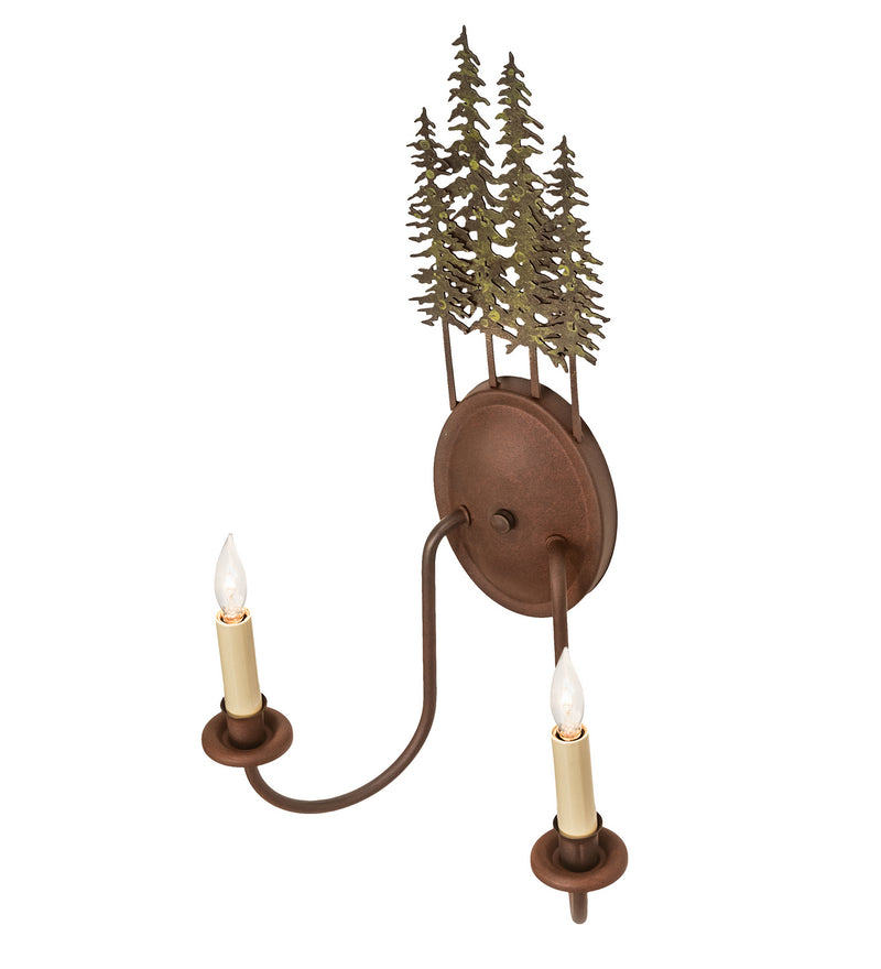 Meyda Tiffany 249399 Two Light Wall Sconce, Wrought Iron On Rust & Tarnished Copper