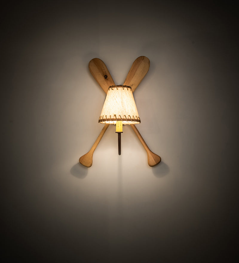 Meyda Tiffany 249423 One Light Wall Sconce, Wrought Iron On Rust