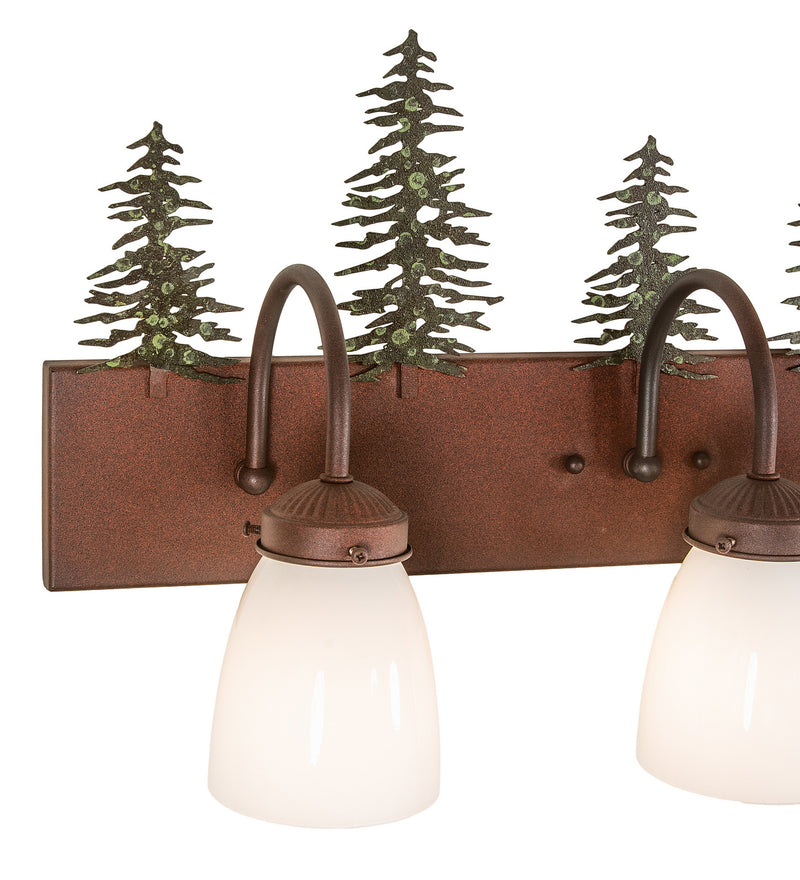 Meyda Tiffany 249424 Three Light Vanity, Wrought Iron On Rust