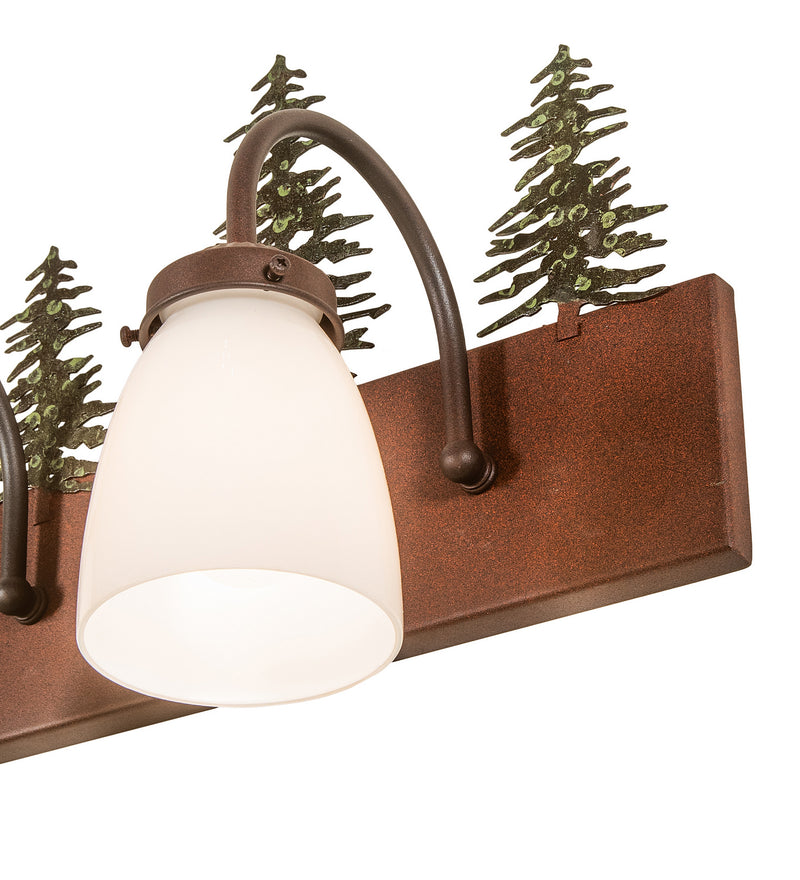 Meyda Tiffany 249424 Three Light Vanity, Wrought Iron On Rust