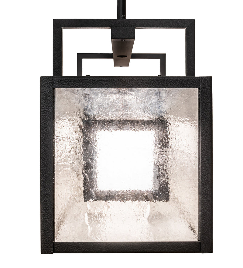 Meyda Tiffany 250506 Six Light Pendant, Black Satin Wrought Iron