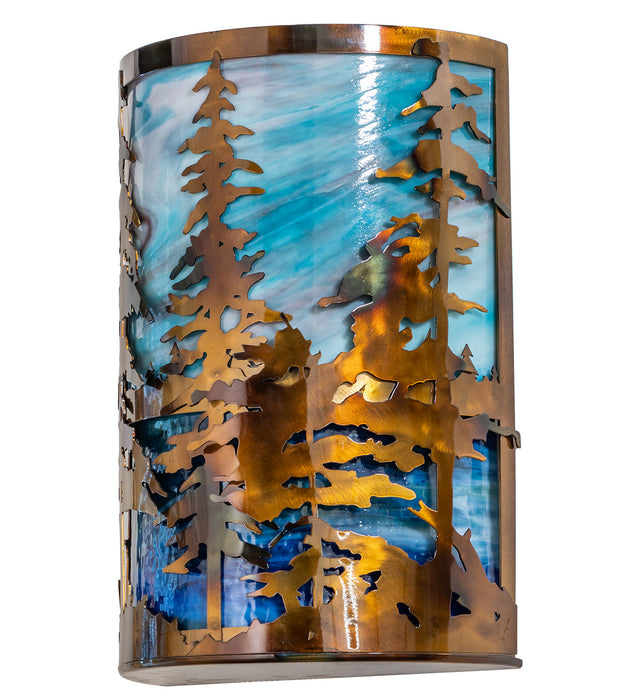 Meyda Tiffany 250945 Two Light Wall Sconce, Light Burnished Transparent Copper